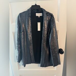 Cupcakes & Cashmere | Metallic Navy Sequin Blazer
